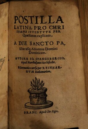 Postilla Latina, Pro Christiana Iuuentute, per Quaestiones explicata, [2]