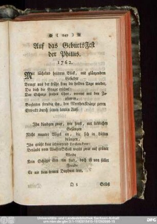 Auf das GeburtsFest der Phillis. 1762.