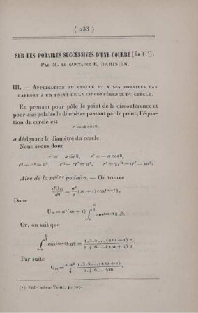 Sur les podaires successives d'une courbe. [Fortsetzung]