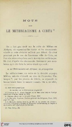 Sér. 5.2=45.1911: Note sur le mithriacisme à Cirta