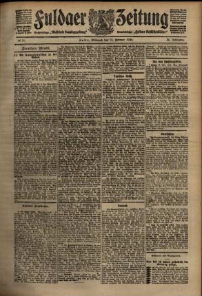 Zweite Ausgabe vom Mittwoch, den 17. Februar 1909.