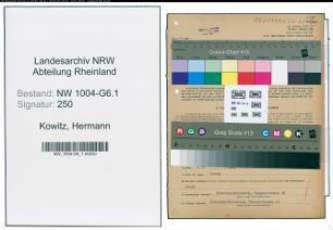Entnazifizierung Hermann Kowitz , geb. 28.08.1899 (Betriebsmeister)