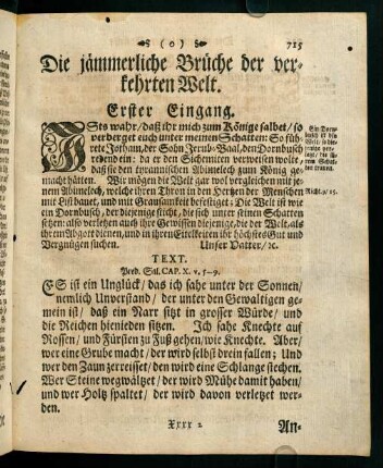 715-725, Die jämmerliche Brüche der verkehrten Welt
