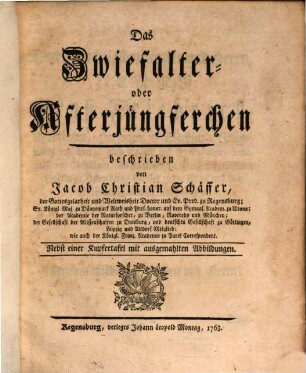 Das Zwiefalter- oder Afterjüngferchen