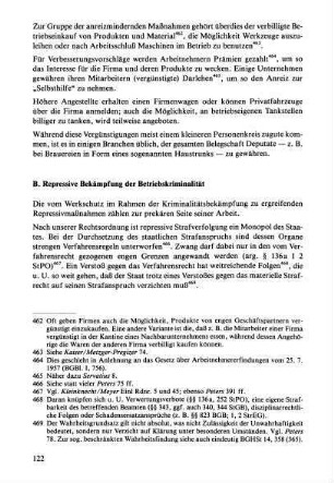 B. Repressive Bekämpfung der Betriebskriminalität