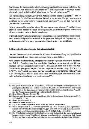 B. Repressive Bekämpfung der Betriebskriminalität