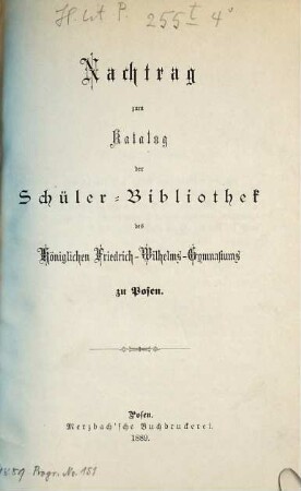 Zu der ... stattfindenden öffentlichen Prüfung ladet ... ergebenst ein. 1888/89