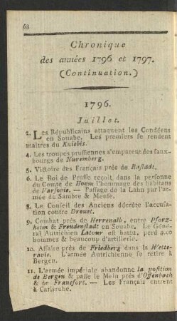 Chronique des années 1796 et 1797