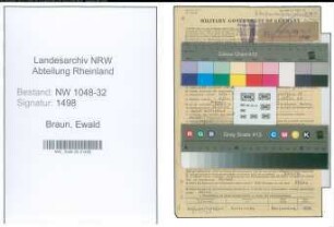 Entnazifizierung Ewald Braun , geb. 03.09.1898 (Beamter)