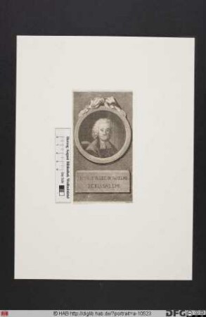 Bildnis Johann Friedrich Wilhelm Jerusalem