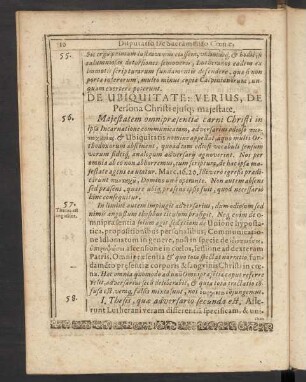 De Ubiquitate: Verius, De Persona Christi eiusque maiestate.