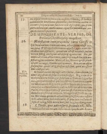 De Ubiquitate: Verius, De Persona Christi eiusque maiestate.