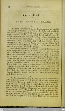 Zweiter Abschnitt. Die Erde, als Weltkörper betrachtet