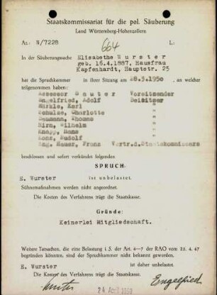 Wurster, Elisabethe