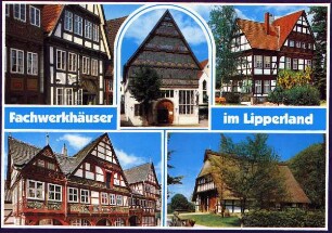 Postkarte. Fachwerkhäuser im Lipperland