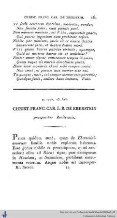 Christianus Franciscus Carolus de Eberstein.