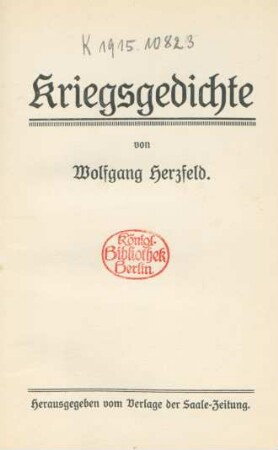 Kriegsgedichte