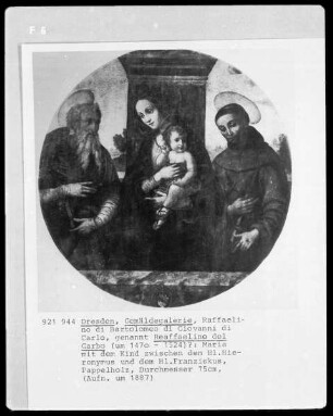 Maria mit dem Kind zwischen den Heiligen Hieronymus und Franz