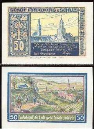 Freiburg in Schlesien, Notgeldserie , 50 Pfennig