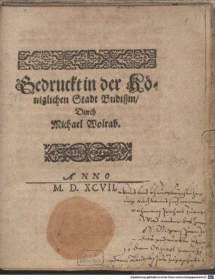 Kanzlei-Taxen des Herzogtums Sagan der Jahre 1616-1651 - BSB Cgm 9474