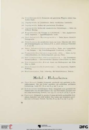 Möbel- Holzarbeiten (Nr. 327-344)