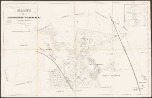 Karte von den Rittergute Lichterfelde - Giesendorf : angefertigt auf Grund der Generalstabskarte und örtlicher Messung im Jahre 1868 durch Regierungs-Geometer