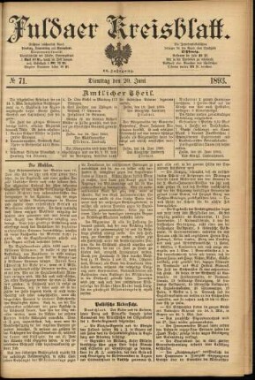 Ausgabe vom Dienstag, den 20. Juni 1893.