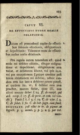 Caput VI. De Effectibus Nudae Realis Oblationis.