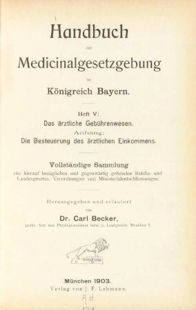 5: Das ärztliche Gebührenwesen