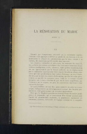 La Rénovation Du Maroc.
