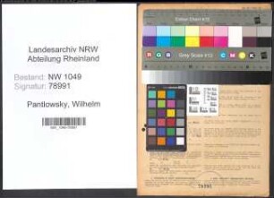 Entnazifizierung Wilhelm Pantlowsky , geb. 16.09.1899 (Beamter)