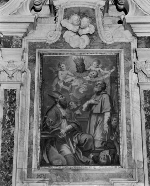 Die Heiligen Augustinus und Ubaldus vor dem Volto Santo