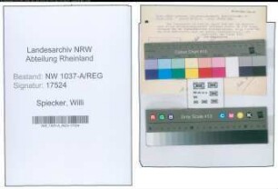 Entnazifizierung Willi Spiecker , geb. 06.05.1913 ()