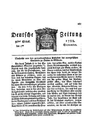 Nachricht von den gottesdienstlichen Anstalten der evangelischen Gemeinde zu Brünn in Mähren