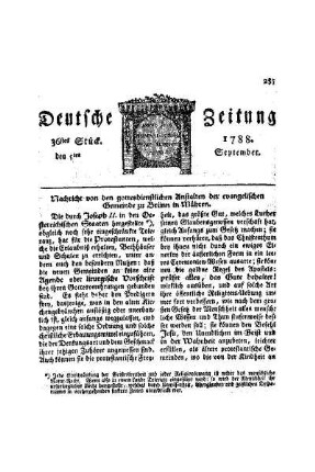 Nachricht von den gottesdienstlichen Anstalten der evangelischen Gemeinde zu Brünn in Mähren