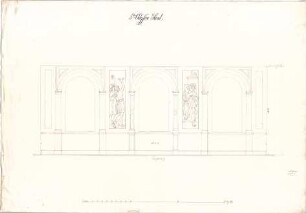 Klenze, Leo von; München; Residenz, Festsaalbau - Wandgemälde (Ansicht)
