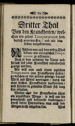 Dritter Theil. Von den Kranckheiten/ welchen ein jedes Temperament sonderlich unterworffen/ und wie denselben vorzukommen.