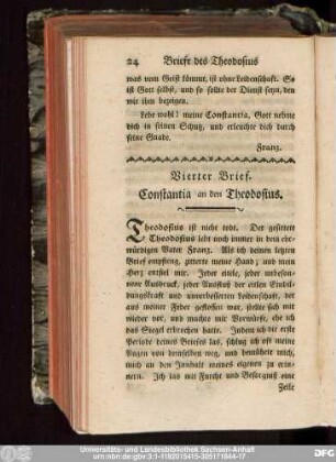 Vierter Brief. Constantia an den Theodosius.