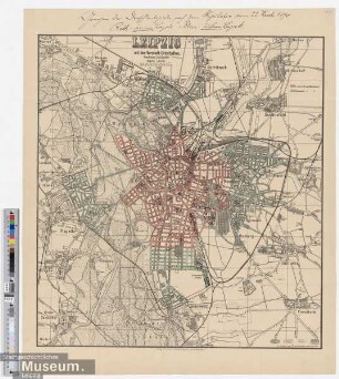 Leipzig mit den Vorstadt-Ortschaften