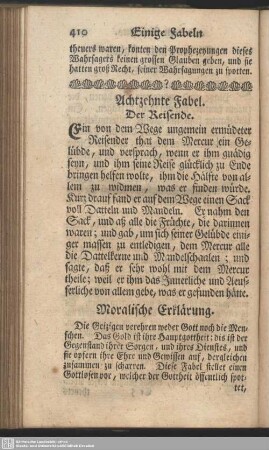 Achtzehnte Fabel. Der Reisende