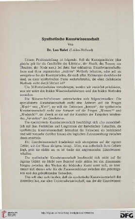 32: Synthetische Kunstwissenschaft