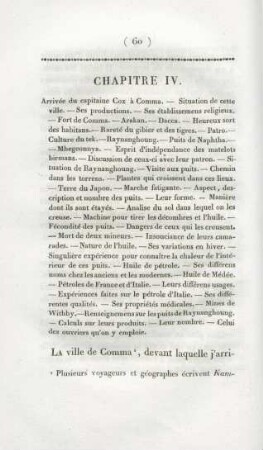 Chapitre IV. Arrivée du capitaine Cox à Comma. - ...