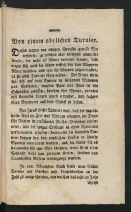 Von einem adelichen Turnier.