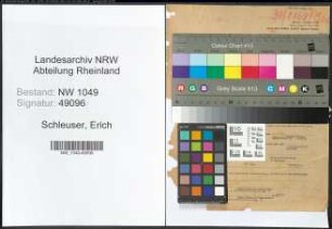 Entnazifizierung Erich Schleuser , geb. 18.12.1905 (Schreinermeister)