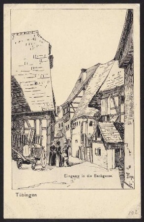 102, Tübingen. Eingang in die Bachgasse.