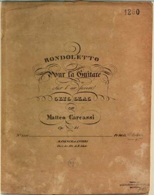 Rondoletto pour la guitare sur l'air favori Clic clac : op. 41