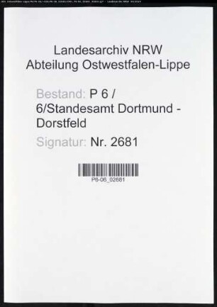 Sterberegister Standesamt Dortmund-Dorstfeld (III)