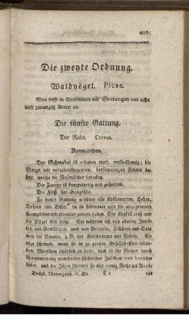 Die zweyte Ordnung. Waldvögel. Picae.