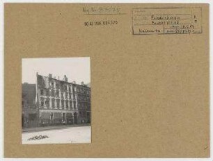 Straßenansichten. Berlin, Friedrichshain, Fruchtstraße 65 (heute Straße der Pariser Kommune)