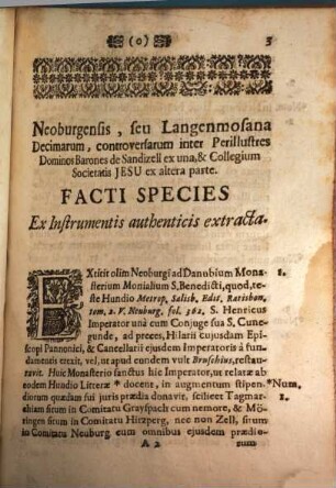 Facti Species In Causa Decimarum Langenmosensium, Ex Instrumentis Authenticis extracta, cum Corollariis
